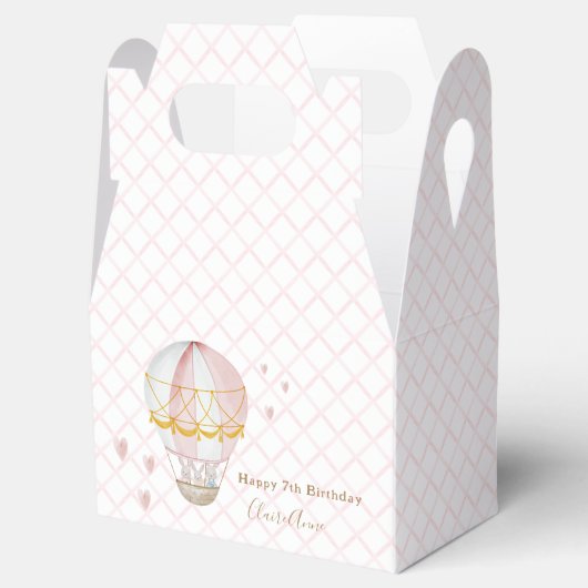 Roze Hete Luchtballon Verjaardagsfeestje Bedankdoosjes (Geopend)