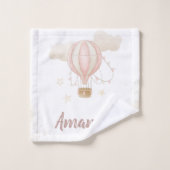 Roze Hete Luchtballon Wolken Baby shower Bad Handdoek (Wasdoekje)