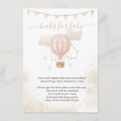 Roze Hete Luchtballon Wolken Baby shower Informatiekaartje (Voorkant)