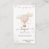 Roze Hete Luchtballon Wolken Baby shower Informatiekaartje (Voorkant)