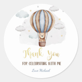 Roze Hete Luchtballon Wolken Baby shower Ronde Sticker
