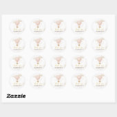 Roze Hete Luchtballon Wolken Baby shower Ronde Sticker (Vel)