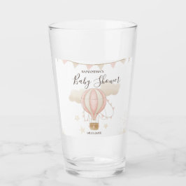 Roze Hete Luchtballon Wolken Glas