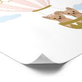 Roze Hete Luchtballon Yorkshire Nursery Poster (Hoek)