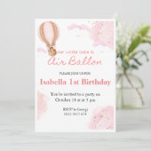 Roze Hete Luchtballonnen 1e Verjaardag cloud uitno Kaart (Staand voorkant)