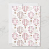 Roze Hete Luchtballonnen Baby shower Meisje Kaart (Achterkant)