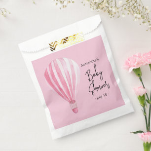 Roze heteluchtballon Baby shower Bedankzakje