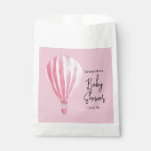 Roze heteluchtballon Baby shower Bedankzakje (Voorkant)