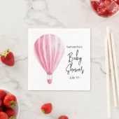 Roze heteluchtballon Baby shower Servet (Insitu)