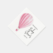 Roze heteluchtballon Baby shower Servet (Hoek)