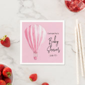 Roze heteluchtballon Baby shower Servet (Insitu)