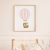 Roze heteluchtballon met Dogs Nursery Poster