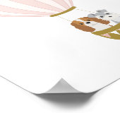 Roze heteluchtballon met Dogs Nursery Poster (Hoek)