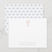 Roze heteluchtballon, van de kwekerij van, kaart (Voorkant / Achterkant)