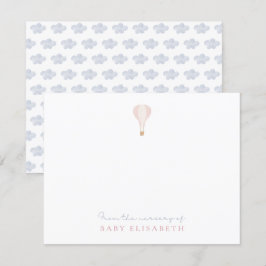 Roze heteluchtballon, van de kwekerij van, kaart