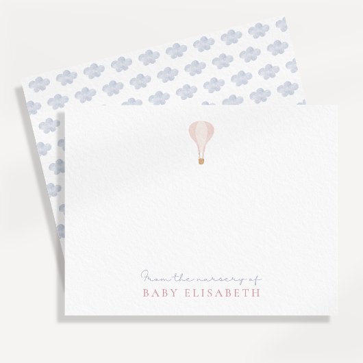 Roze heteluchtballon, van de kwekerij van, kaart