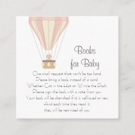 Roze heteluchtballonnen Boeken voor baby Informatiekaartje
