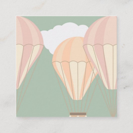 Roze heteluchtballonnen Boeken voor baby Informatiekaartje (Achterkant)