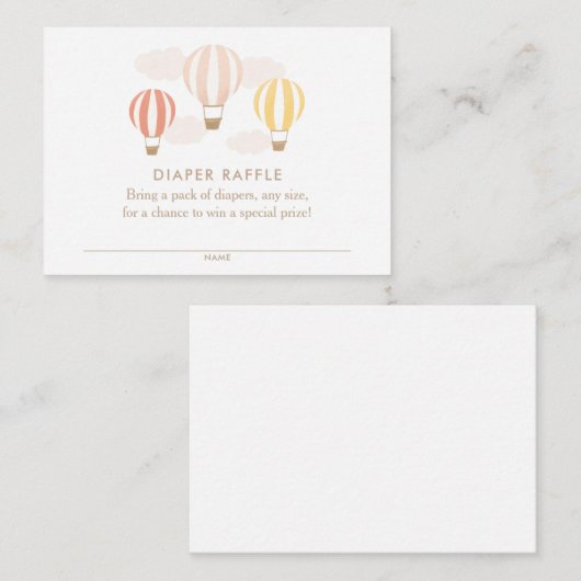 Roze heteluchtluchtballonnen, luidere ritssluiting informatiekaartje (Voorkant / Achterkant)