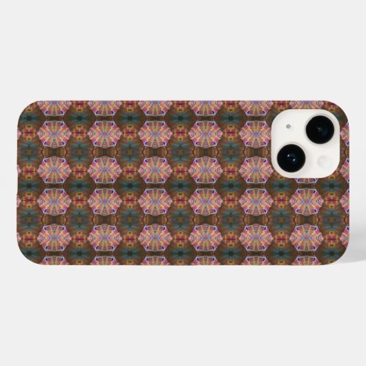 Roze hexagon Case-Mate iPhone case (Achterkant (horizontaal))