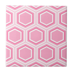 Roze hexagon Patroon Tegeltje