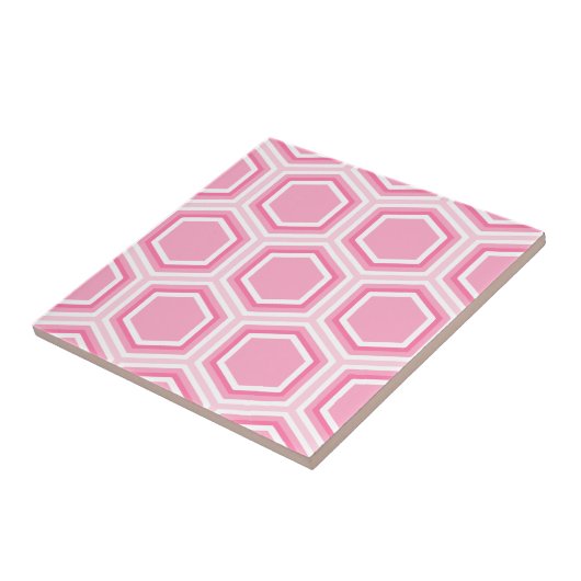 Roze hexagon Patroon Tegeltje (Zijkant)