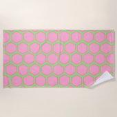 Roze hexagons strandlaken (Voorkant)