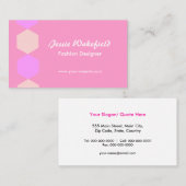 Roze hexagons visitekaartje (Voorkant / Achterkant)