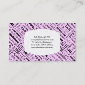 Roze HI en Hallo! in verschillende talen Visitekaartje (Achterkant)