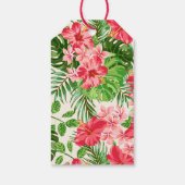 Roze Hibiscus 50th Birthday Party Gift Label Cadeaulabel (Achterkant)