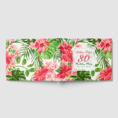 Roze Hibiscus 80ste verjaardag gastenboek (Volledig)