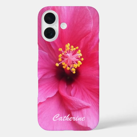 Roze Hibiscus aangepaste telefoonnummers Case-Mate iPhone Case (Achterkant)