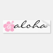 roze hibiscus aloha bloem V Bumpersticker (Voorkant)
