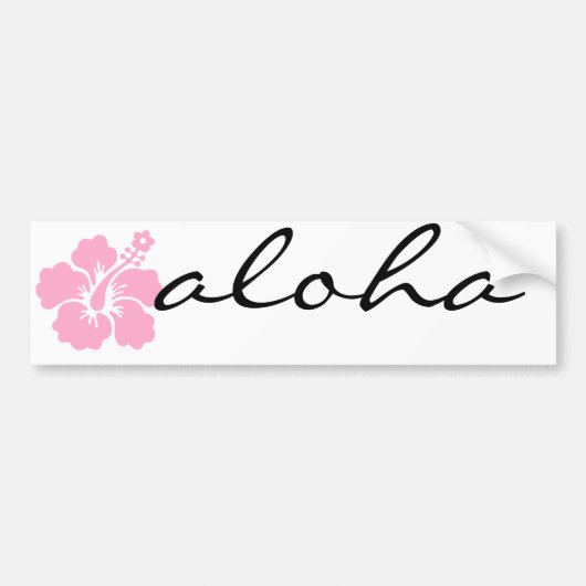 roze hibiscus aloha bloem V Bumpersticker (Voorkant)