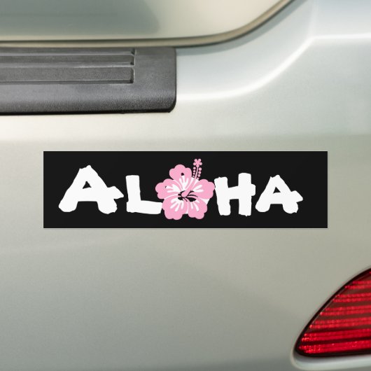 roze hibiscus aloha bumpersticker (Op auto)