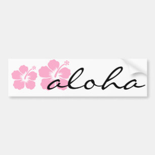 roze hibiscus aloha flower S Bumpersticker