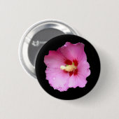 Roze Hibiscus Badge Ronde Button 5,7 Cm (Voorkant /achterkant)
