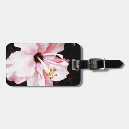 Roze Hibiscus Bagagelabel (Voorkant horizontaal)