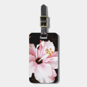 Roze Hibiscus Bagagelabel (Voorkant verticaal)