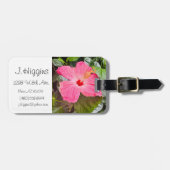 Roze Hibiscus Bagagelabel (Voorkant horizontaal)