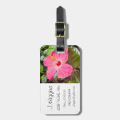 Roze Hibiscus Bagagelabel (Voorkant verticaal)