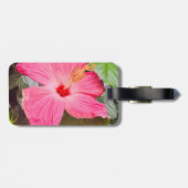 Roze Hibiscus Bagagelabel (Achterkant horizontaal)