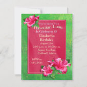 Roze Hibiscus Birthday Luau Kaart (Achterkant)