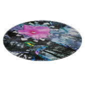 Roze Hibiscus Black en White Landscape Collage Snijplank (Hoek)
