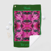 Roze Hibiscus Bloem Abstract gepersonaliseerd Golfhanddoek (Insitu)