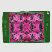 Roze Hibiscus Bloem Abstract gepersonaliseerd Golfhanddoek (Horizontaal)