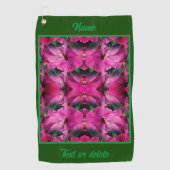 Roze Hibiscus Bloem Abstract gepersonaliseerd Golfhanddoek (Voorkant)