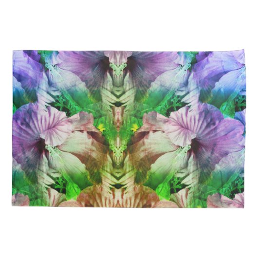 Roze Hibiscus Bloem Abstract Verstoord Kussensloop (Achterkant)