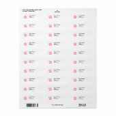 Roze hibiscus bloem adres label (Full Sheet)