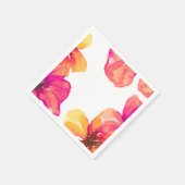 Roze Hibiscus Bloem Bruids Boeket Uitnodiging Servet (Hoek)